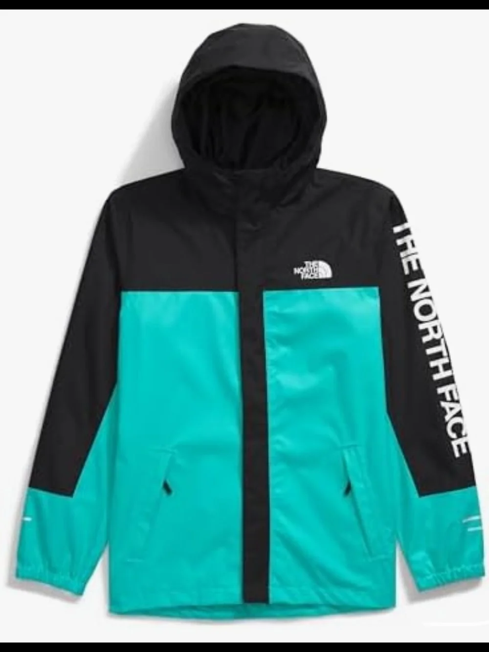 The North Face Kid's Bpys Anorta Rain Waterproof Jacket Blue Black Hooded Jacket